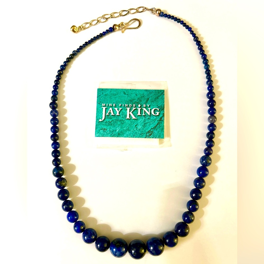 Lapis Blue graduated bead Jay King necklace